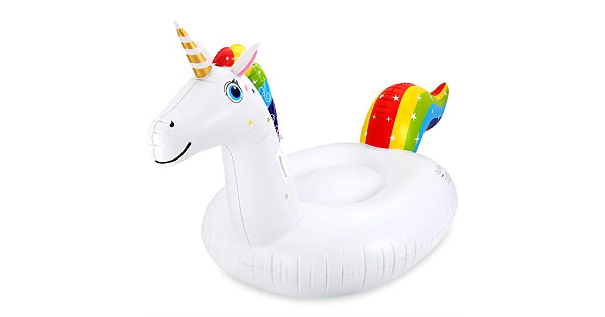 unicorn blow up pool toy